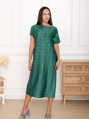 Léonie, la robe large texturée manches courtes