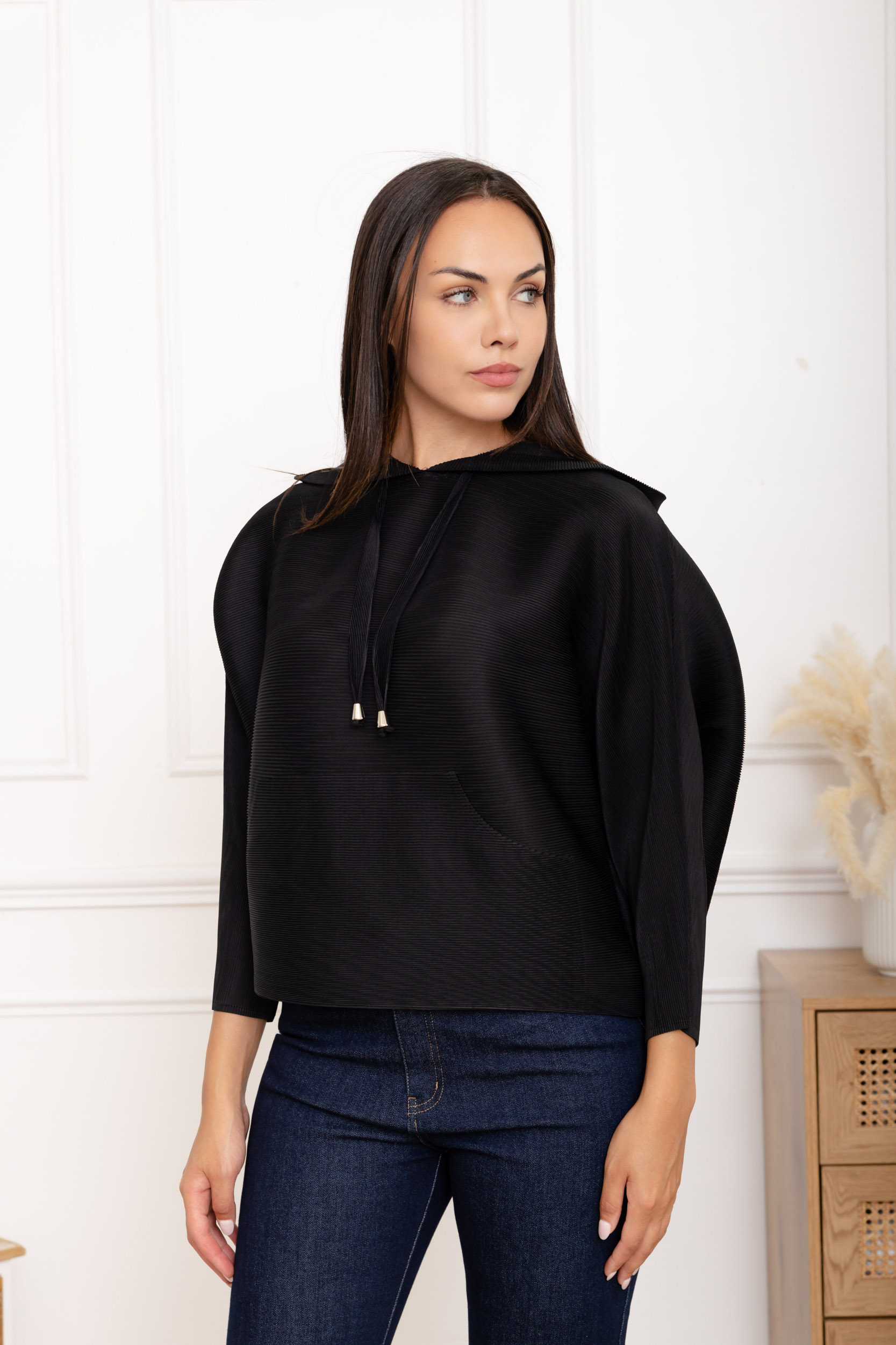 Léna, le sweat à capuche plissé oversize – Image 9