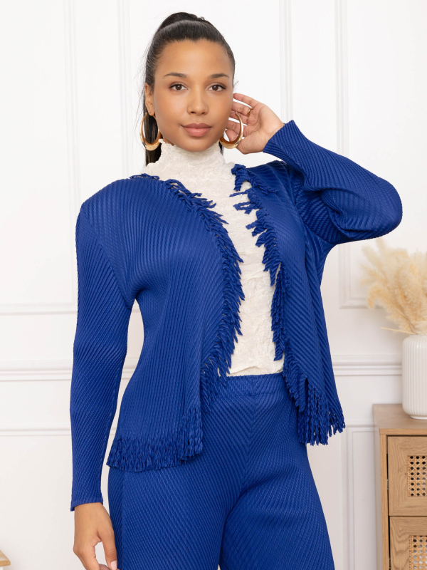 Vanessa, la veste ouverte à bordures frangées