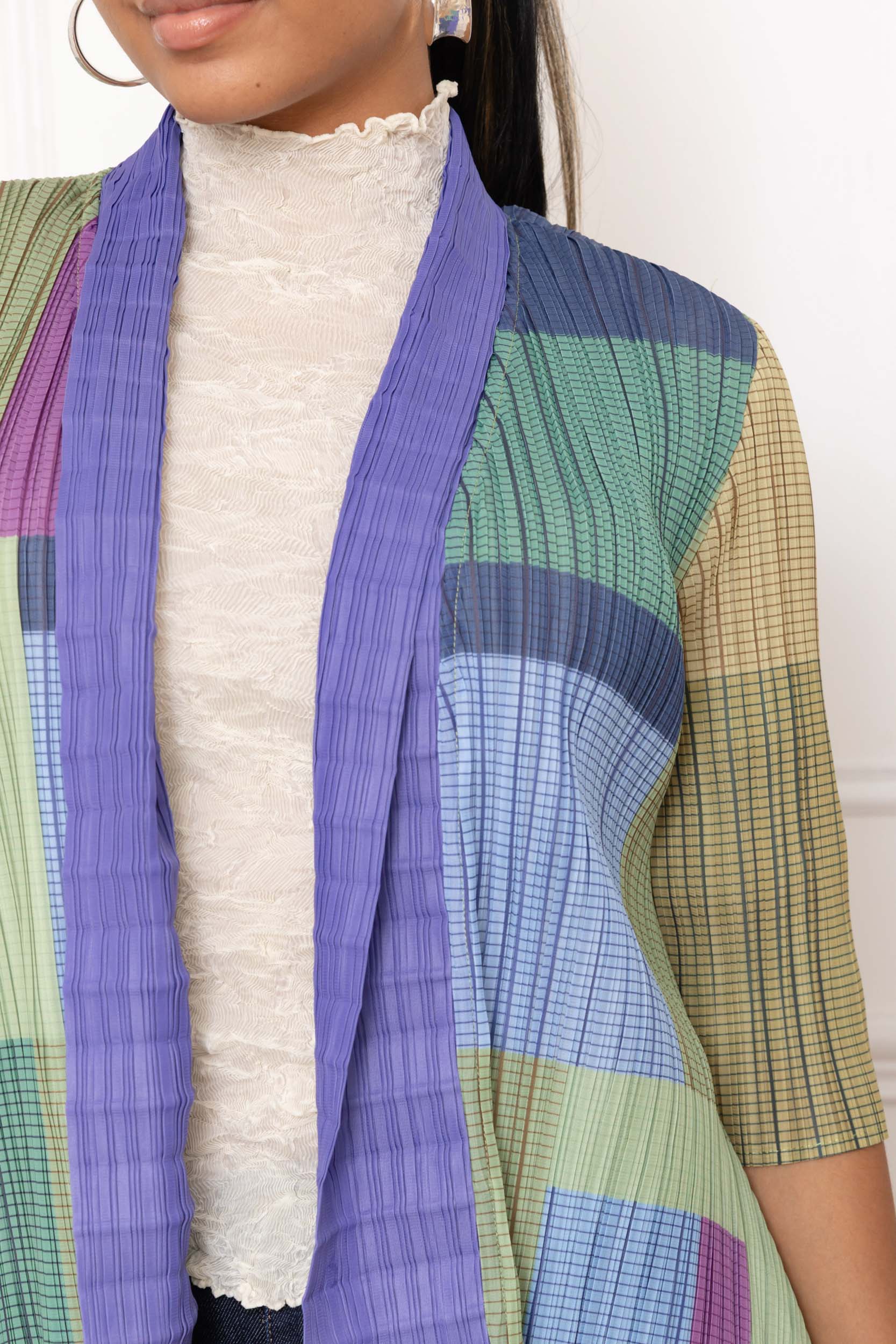 Ivanna, la veste kimono plissée à pans asymétriques imprimée – Image 12