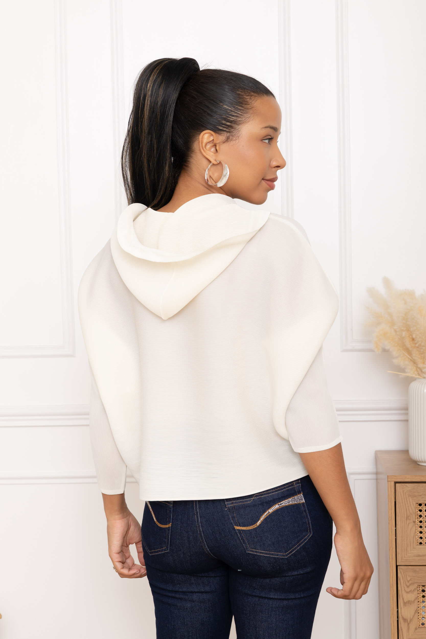 Léna, le sweat à capuche plissé oversize – Image 5