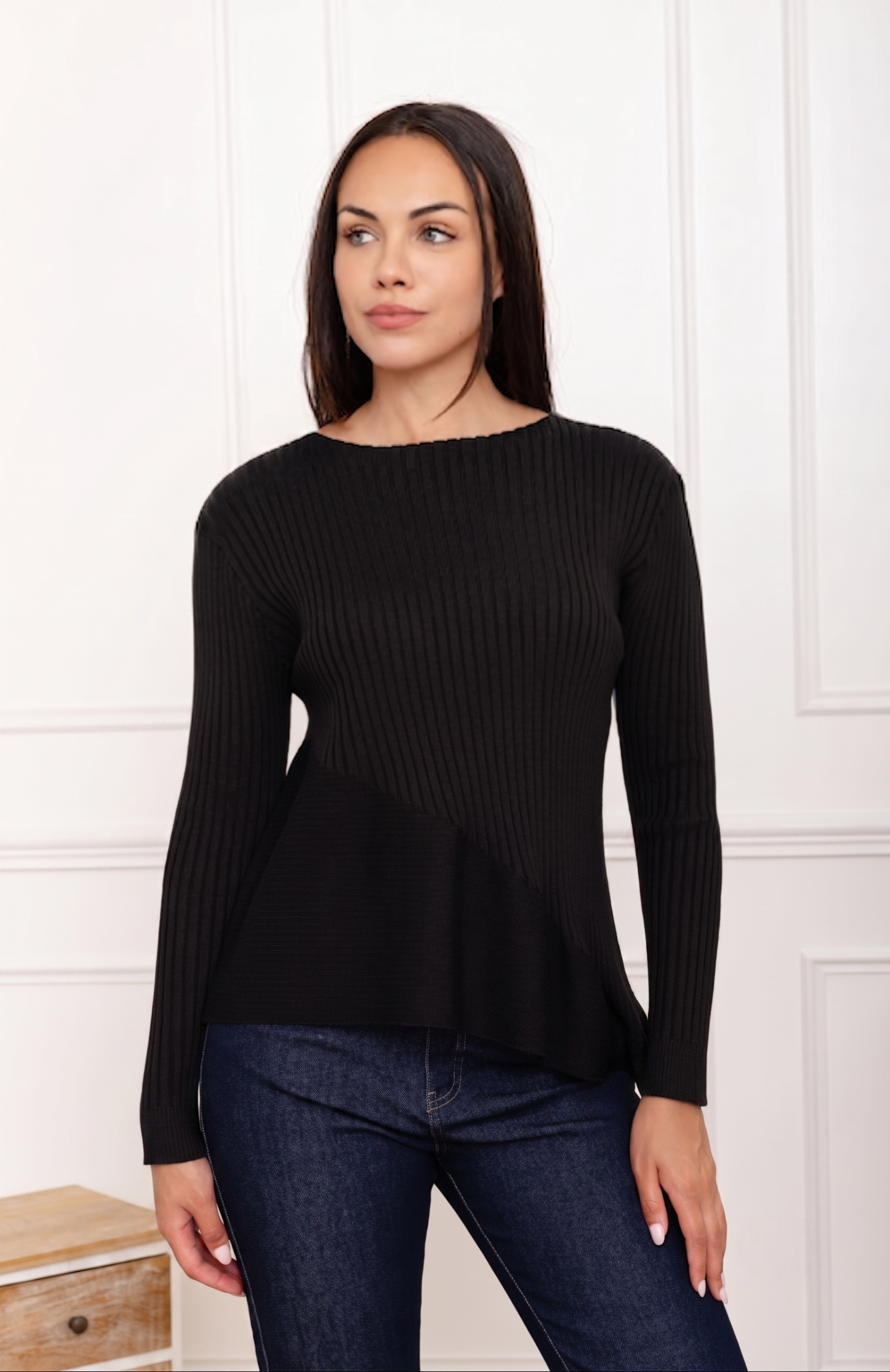 Maëlys, le pull côtelé cintré col bateau – Image 6