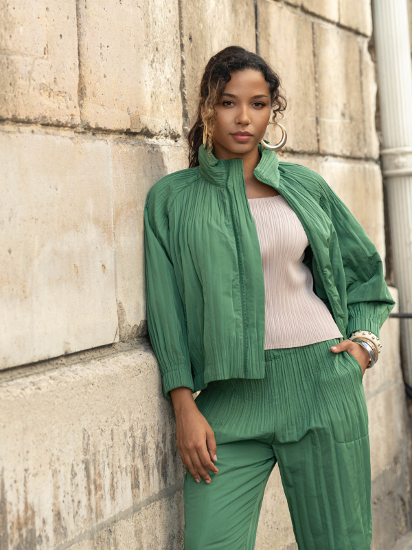 Shanice, le bombers finement plissé